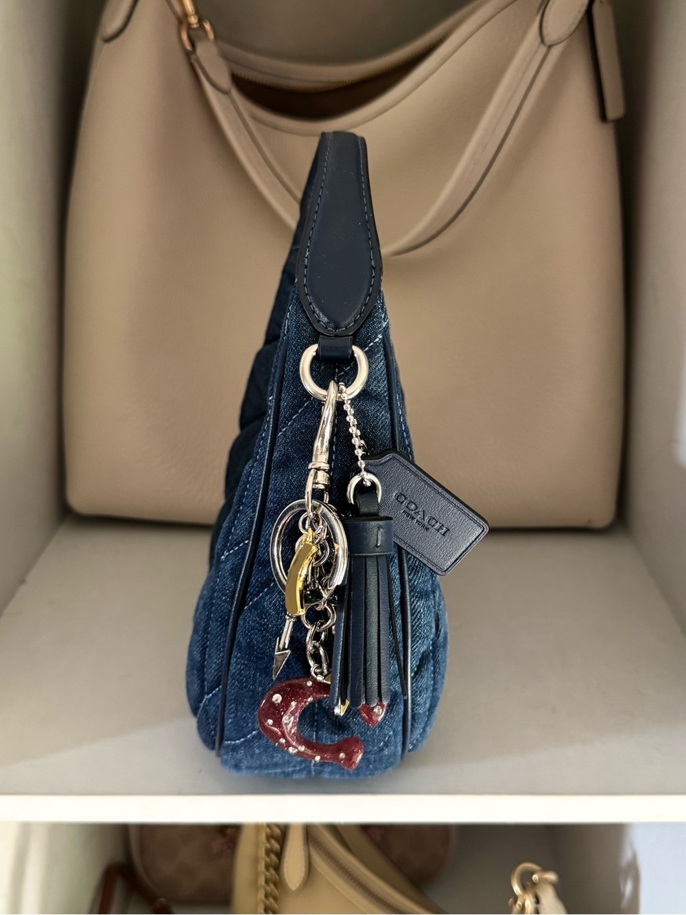 Coach Blue Denim Carmen Mini Crossbody Bag - Picture 2 of 6